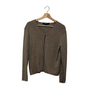 Emanuel Ungaro Beige Cardigan V-Neck Long Sleeve Lightweight Knit Women's Sweate